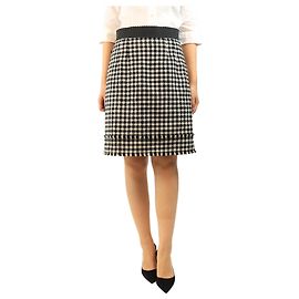 Dolce & Gabbana Black and white houndstooth skirt - size UK 12 Black