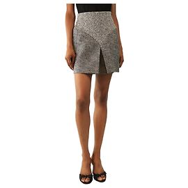 Paco Rabanne Grey tweed mini skirt - size UK 8 Grey
