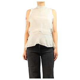 Chloé Graue Bluse mit Rohsaum - Größe UK 10 Grau