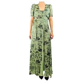 Alice + Olivia Robe maxi à fleurs verte - taille UK 10 Vert