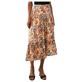 Autre Marque Falda midi estampada neutra - talla UK 6 Otro