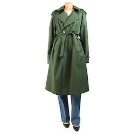 Lacoste Dunkelgrüner Nylon-Trenchcoat - Größe M Grün