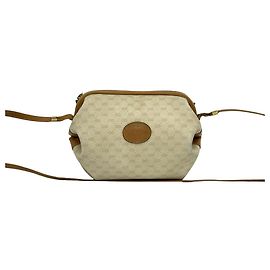 Bolsa de ombro em couro Micro GG Gucci Marrom Bege