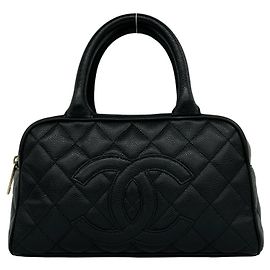 Mini borsa Boston Chanel Matelassé Coco Caviar Skin Nero