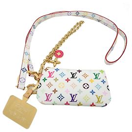 Louis Vuitton x Takashi Murakami Monogram Multicolor Pouch Weiß