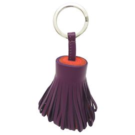 Hermès Chaveiro de couro Hermes Carmen Laranja e Roxo Laranja Roxo