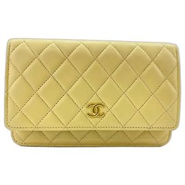 Borsa a Spalla Chanel Mini Matelassé Gialla Giallo