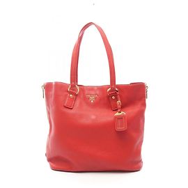 Sac cabas Prada Vitello Daino Rouge