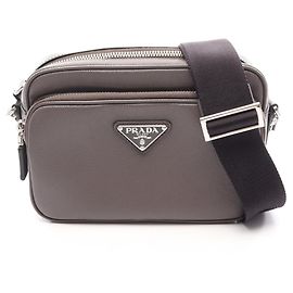 Prada Saffiano Leder Schultertasche Braun