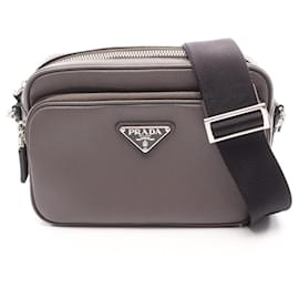 Prada Saffiano Leather Shoulder Bag Brown