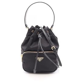 Borsa a secchiello Duetto in Re-Nylon Prada Nero