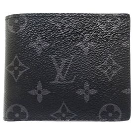 Portafoglio bi-fold Louis Vuitton Monogram Eclipse Nero