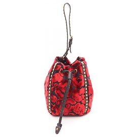 Bolso de cordón Prada Negro Roja