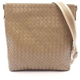 Bolsa de Ombro Bottega Veneta Intrecciato Marrom