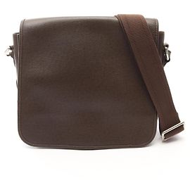 Louis Vuitton Andrey Taiga Grizzly Shoulder Bag Brown