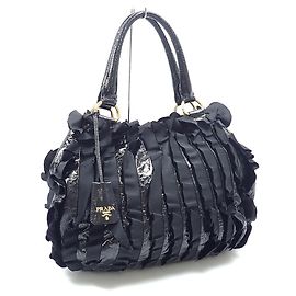 Borsa con volant Prada per donna Nero
