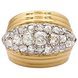 Autre Marque Vintage rose gold, platinum and diamond ring, antique size. Other