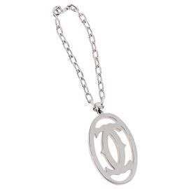 CARTIER Key Holder metal Silver Auth 193608V Silvery