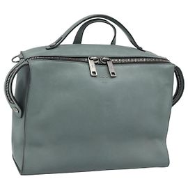 FENDI Handtasche aus Leder 2way Grün Silber Auth bs36397 Silber Grün