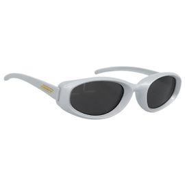 Bottega Veneta BOTTEGAVENETA Sunglasses Plastic Silver Auth BA14137M Silvery