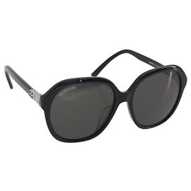 Occhiali da sole BALENCIAGA in plastica nero argento Auth BA14252 Nero Argento