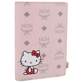 MCM Vicetos Hello Kitty Zip Card Wallet Leather Pink Gold Auth 167472SAM Pink Golden