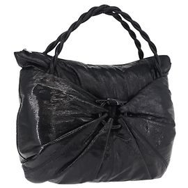 Borsa Salvatore Ferragamo in vernice nero e argento Auth ka5460 Nero Argento