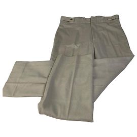 Vintage Gucci Viscose Trousers Beige Gold Buttons M Beige
