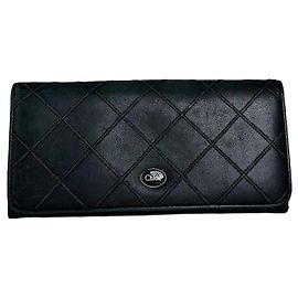 Chloé Carteira de couro vintage Chloe Preta com Dourado Preto