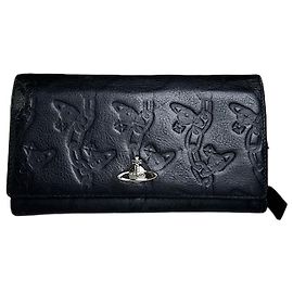 Vintage Vivienne Westwood Leather Wallet Black Silver Black