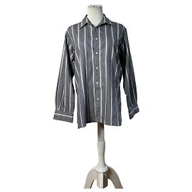 Camicia in cotone vintage Dior da uomo Grigio Bianco M Grigio