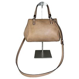 Vintage Coach Textured Leather Handbag Light Beige Gold Beige