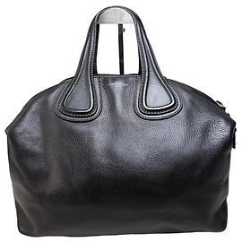 Borsa Tote Vintage Givenchy Nightingale in pelle nera e argento Nero