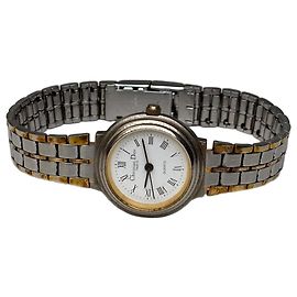 Relógio de pulso vintage Dior em aço inoxidável prata e ouro Prata