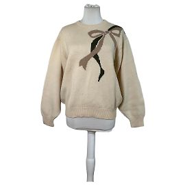 Vintage Dior Strickpullover Creme Taupe Grün M Beige