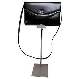 Borsa a tracolla in pelle vintage Givenchy nera e oro Nero