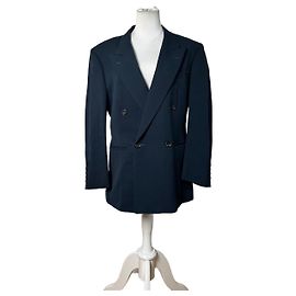 Vintage Dior Men's Wool Blazer Navy M Navy blue
