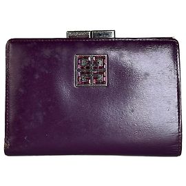 Vintage Givenchy Leather Wallet Purple Silver Purple