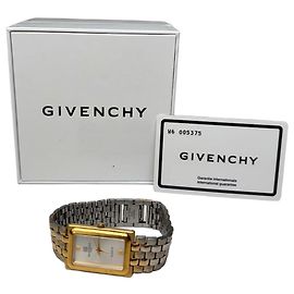Relógio de pulso vintage Givenchy em aço inoxidável prata e ouro Prata