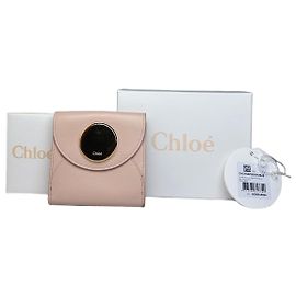 Chloé Vintage Chloe Leather Wallet Blush Pink Gold Snap Pink