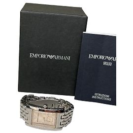 Relógio de Pulso Vintage Emporio Armani Prata Creme Prata