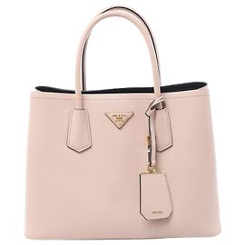 Sac à main Prada en cuir Saffiano double rose Rose