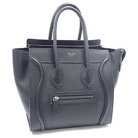 Céline Celine Luggage Micro Shopper Handbag Black