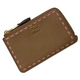 Miu Miu Brown Leather Coin Purse Brown