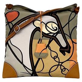 Hermès Hermes Silky City PM Shoulder Bag Brown Beige