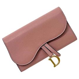 Christian Dior Long Wallet in Pink Leather Pink