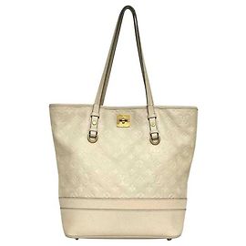 Sac cabas Louis Vuitton Citadine PM Monogram Empreinte Blanc Beige