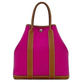 Hermès Bolsa Tote Hermes Garden File PM Marrom Rosa Roxo
