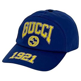 Gucci Blue Canvas Baseball Cap Blue