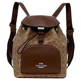 Coach Signature Backpack CZ984 Brown Beige